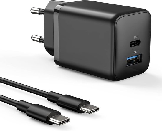 Chargeur rapide USB-C + USB-A iPhone 15 35 W + câble de chargement