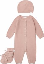 Noppies - ensemble de vêtements - 3 pièces - 100% Coton Bio - Combishort Monrovia Rose Smoke - Bonnet Niland - Chaussons Nelson - Taille 62