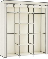 Ryg12M Grande armoire XXL, armoire pliante, lingerie avec 2 barres à crochets, beige