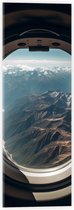 Acrylglas - Uitzicht op Gebergte vanuit Vliegtuig - 20x60 cm Foto op Acrylglas (Wanddecoratie op Acrylaat)