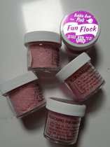 Funstamps Stampendous fun flock flocking powder - 5 potjes vlokkenpoeder / fluweelpoeder - zandschilderen/sandy art - kaarten maken - nail art - baby roze licht pastel