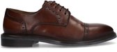 Manfield - Homme - Chaussures à lacets en cuir marron - Taille 42
