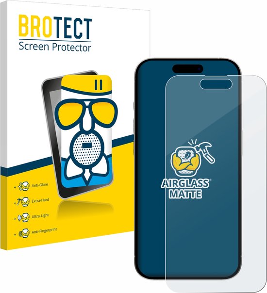BROTECT AirGlass Matte Premium Glas Screenprotector voor Apple iPhone 15