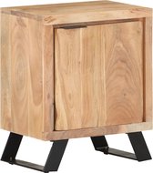 The Living Store Nachtkastje Industriële Stijl Acaciahout - 40 x 30 x 50 cm - Uniek design met natuurlijke houtnerven - Montage vereist