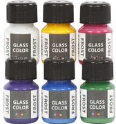 Glasverf - Porseleinverf - diverse kleuren - Glass Color Frost - 6x30 ml