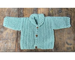 GEHAAKT BABYVESTJE-HANDMADE-KANT & KLAAR-KADOTIP.