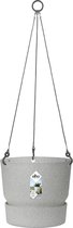 Elho Greenville Hangschaal 24 - Hangpot voor Buiten - 100% Gerecycled Plastic - Ø 23.5 x H 20.5 cm - Living Concrete