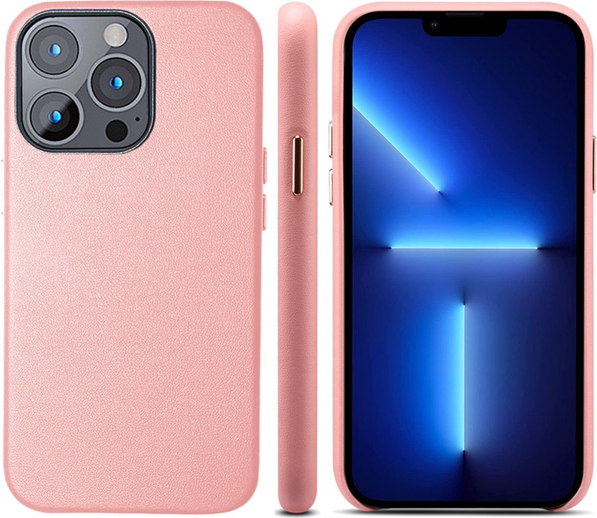 iPhone 11 PRO Leren Hoesje - Luxe Back Cover Case Leer - Roze - Provium