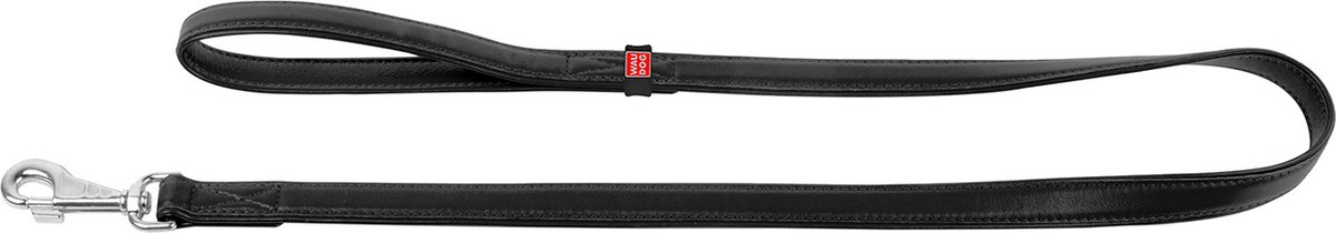 WAUDOG Glamour Hondenriem / Hondenlijn - Leder - Zwart - S-M - Breedte: 18 mm - Lengte: 122 cm