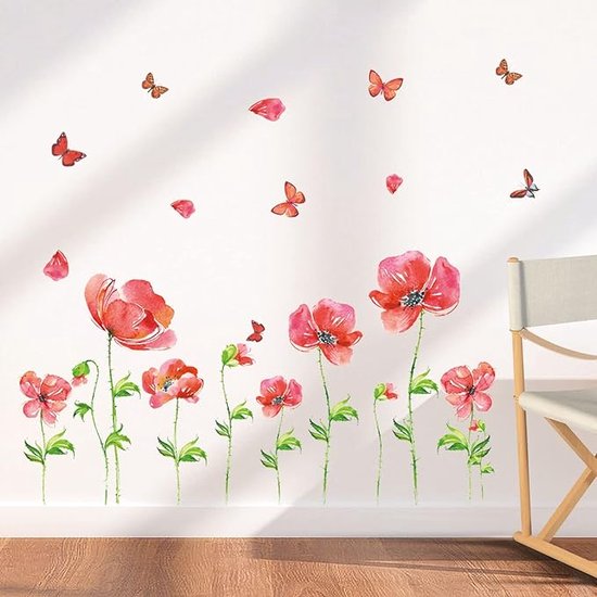 Stickers Fleur Papillon - Autocollant muraux et deco