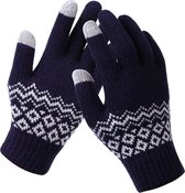 Gebreide handschoenen | acryl | unisex | blauw | one size