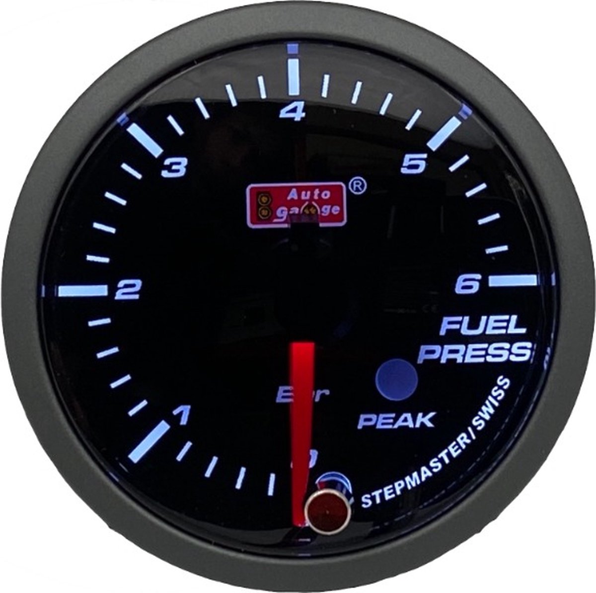 Brandstofdruk meter Wit / Rood 52 mm PK series