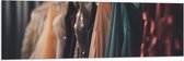 Vlag - Rek Vol Verschillende Kleuren Gala Jurken - 150x50 cm Foto op Polyester Vlag