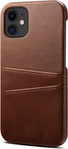 Mobiq - Leather Snap On Wallet iPhone 15 Pro Max Hoesje - donkerbruin