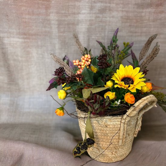 Seta Fiori - Fleurige mand - kunst bloemen - zijden bloemen - 35cm -