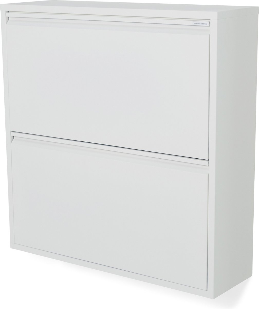 Spinder Design schoenenkast Billy 2 - Wit - 12 paar schoenen - Staal