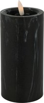 Home & Styling LED kaars -zwart marmer - D7,5 x H15 cm -met timer