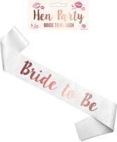 Henbrandt Bride to Be vrijgezellenfeest sjerp - wit/rose - 74 cm