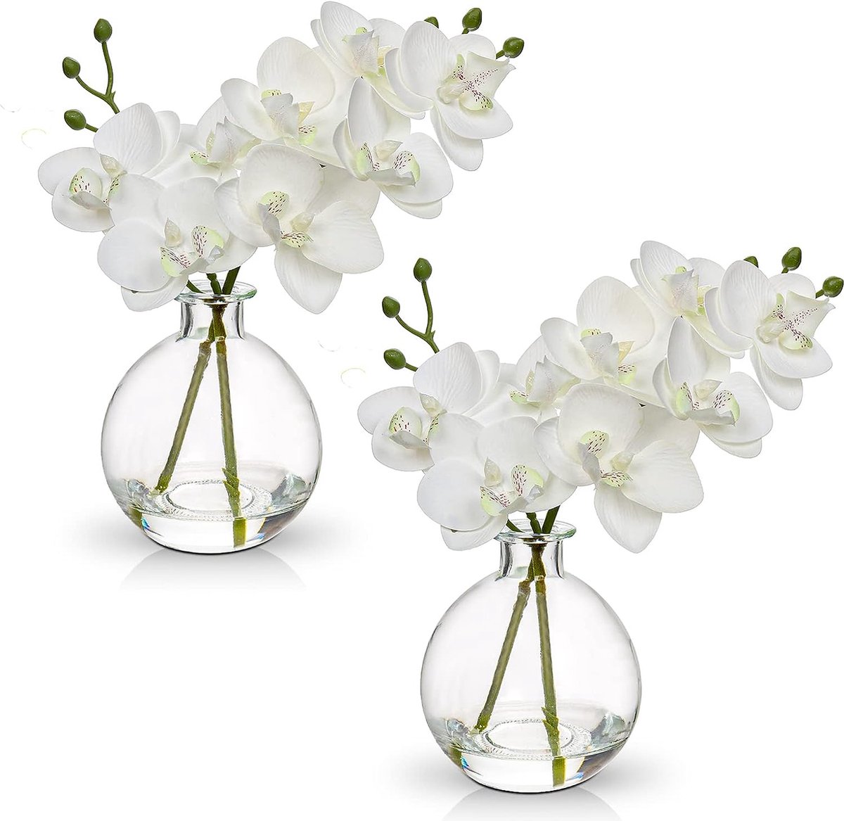 2 pièces tiges d'orchidées artificielles Real Touch Orchid Hauteur Faux  Phalaenopsis Fleur Fleur Artificielle pour