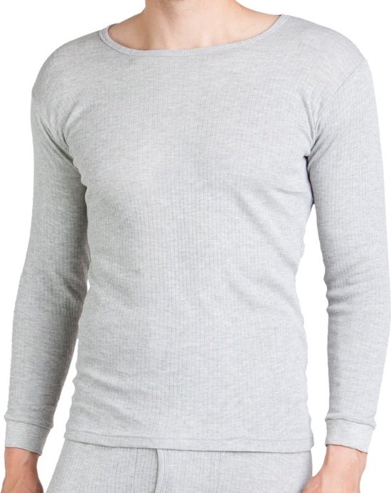 Heren thermo shirt met lange mouw en ronde hals Melee Grijs - maat XL