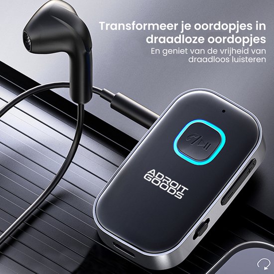 AdroitGoods Bluetooth Aux Receiver Ontvanger Auto - Bluetooth 5.0 Zender - Transmitter - Handsfree bellen - Auto Accessories van AdroitGoods — afbeelding 5