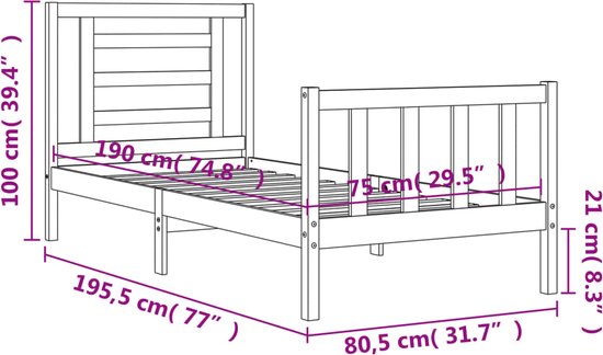vidaXL-Bedframe-met-hoofdbord-massief-hout-2FT6-Small-Single