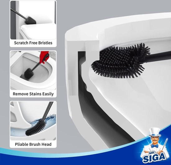 Inbouw Toiletborstelhouder met Toiletrolhouder LoooX Betegelbaar RVS Antraciet CL9 - Megadump Dalen