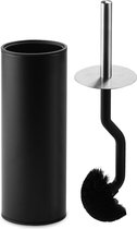 Toiletborstel Zwarte toiletborstel met spatbescherming Toiletborstel met slingerontwerp voor efficiënter schoonmaken Toiletborstelset voor badkamer en toilet