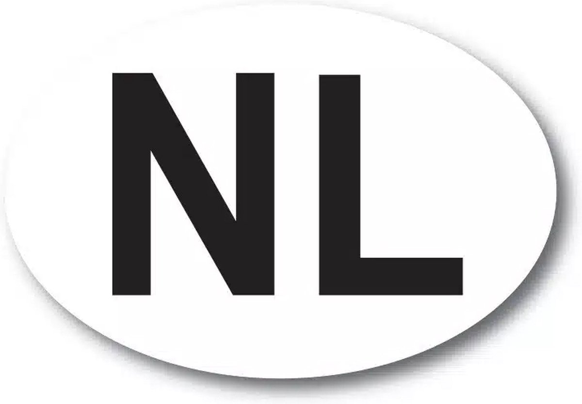 NL Sticker Wit Zwart ORIGINEEL - Set van 3