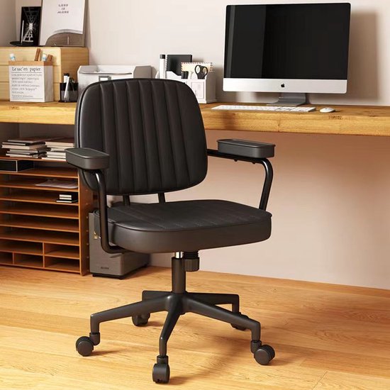 Moderne Pu Zwarte Bureaustoel - Kantoor - Werkplek - Design