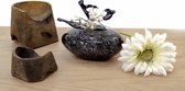 Mini Urn - Transparante vlinder op Grijze Steen - Mini urnen voor mensen - Mini urn waxinelichthouder - Mini urne