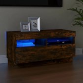 The Living Store TV-meubel LED-verlichting - Hout - 80 x 35 x 40 cm - Gerookt eiken