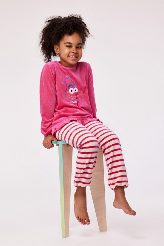 Woody - Pyjama Filles en Velours Turquie - Fuchsia - 16 ans | bol.com