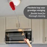 Waledano® Plumeau uitschuifbaar - Duster - Ragebol met Telescoopsteel - Microvezel Ragebol - Flexibel - Wasbaar - 26 cm Plumeau Uitschuifbaar tot 76 cm - Rood