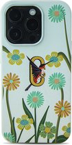 iPhone 15 Pro hoesje - magsafe hoesje / Starcase Starling - Bloemen - Flower / iPhone hoesje met Magsafe - Kunstleer
