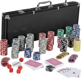 Poker - Ensemble de poker - Ensemble de Poker - Jetons de Poker - Jetons de Poker - Cartes de Poker - Étui de Poker - Cartes de poker - Y compris l'étui - 500 jetons - 57,5 x 21 x 6,5 cm - Zwart
