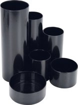 Westcott pennenbak - zwart - 6-vaks - 12x13.5x15cm - AC-E744577