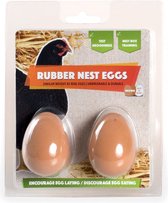 Blister - Rubber Nest-eieren - Bruin - 56mm - nest aanduiding en je kippen zijn sneller broeds - Stevig - Niet breekbaar - Lange levensduur