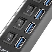 High Speed 4 Ports 3.0 USB Hub - Multi Oplaadadapter - Aan/Uit Knop - Led Verlichting