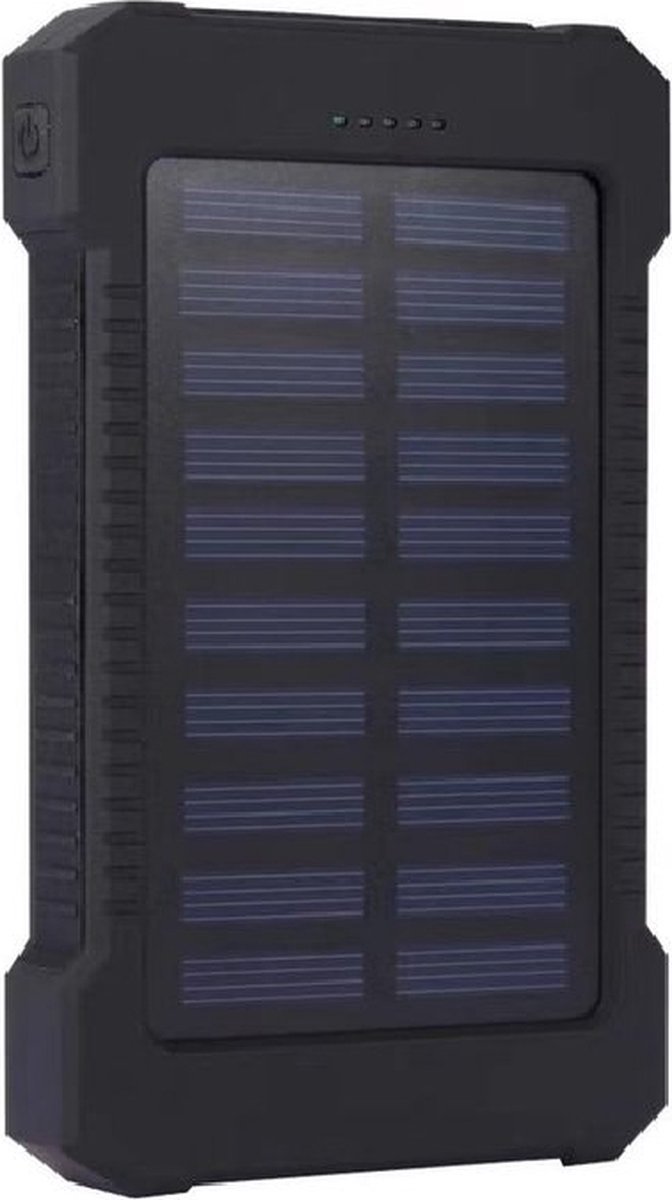 Belenthi Solar powerbank - Powerbank zonneenergie - Powerbank Iphone & samsung - Noodpakket - Zwart