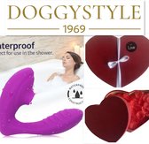 Doggystyle - 2 in 1 - clitoris stimulator en vibrator in 1 - Geleverd in luxe love box cadeauverpakking.