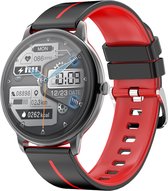 Pro-Care Excellent Quality™ Smartwatch AMOLED 1.43 - Bluetooth Bellen - AI Talk - O2 en Bloeddrukmeter - Stress Beweging Monitor - Magnetic Laden - Caloriemeter - Message - Sport/Steps/Afstand/ - Slaapmeter - TPU Zwart Rode Band - Alu Zwarte Case