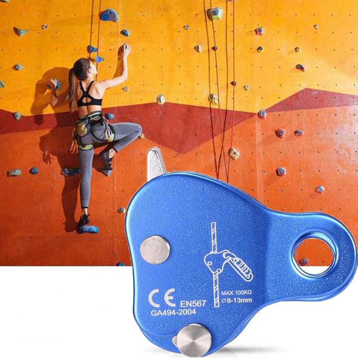 Klimtouw Grab Veiligheidsbescherming Ascender Outdoor, redding valbeveiliging, rotsen klimmen boomverzorging touw grijpen zelfborgend touw voor klimmen en redding buiten 8-13 mm