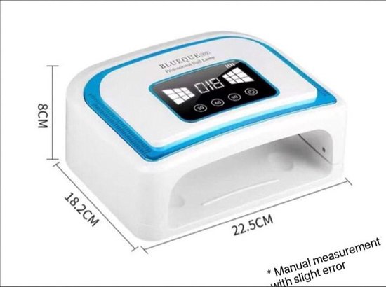 Lampe à ongles UV LED professionnelle sans fil 120 W, machine à vernis à ongles sans fil, sèche-ongles en gel LED portable avec batterie rechargeable de 7 800 mAh pour femme, mère, fille (couleur : bleu)