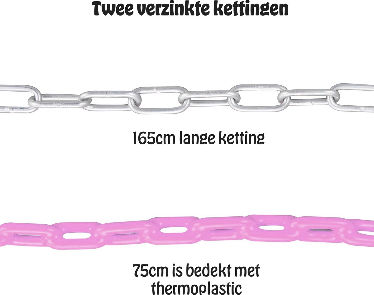 JAXY Babyschommel - Kinderschommel - Babyswing - Babyschommel Buiten - Peuter Schommel - Schommel Baby Buiten - Schommelzitje - Baby Schommel - Roze — afbeelding 5