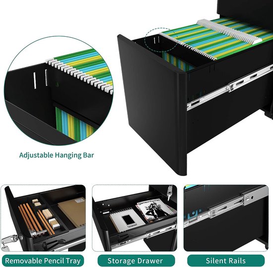 sogesfurniture Rolcontainer, archiefkast, kantoorkast, opbergkast... : Rolcontainer Met Afsluitbare Laden sogesfurniture Rolcontainer, archiefkast, kantoorkast, opbergkast... : Rolcontainer Met Afsluitbare Laden
