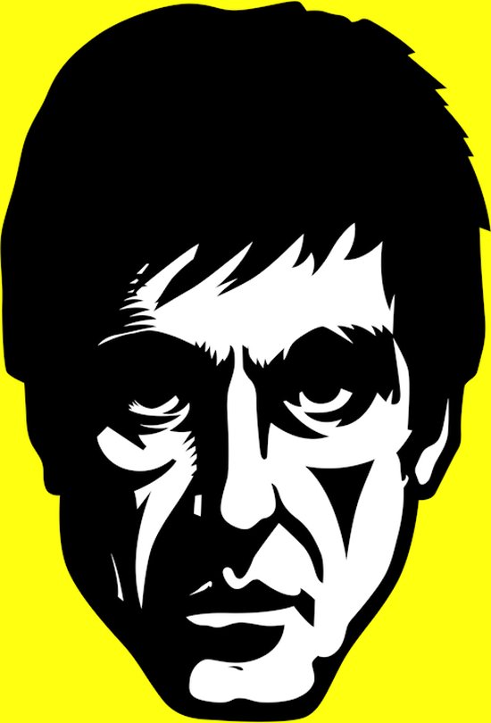 Scarface Poster | Tony Montana Poster Geel | Interieur Poster | Wanddecoratie | Muurposter | 51x71cm | Geschikt om in te lijsten