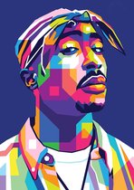 Tupac Shakur Poster | 2pac Poster | Paars | Rap Poster | Muziekposter | Wanddecoratie | Muurposter | 51x71cm | Geschikt om in te lijsten