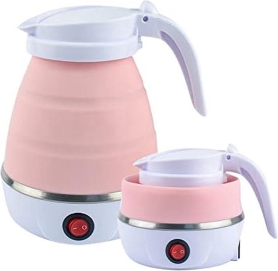 600 ml - Draagbare Waterkoker - Opvouwbaar - Reiswaterkoker- Mini Waterkoker - Roze