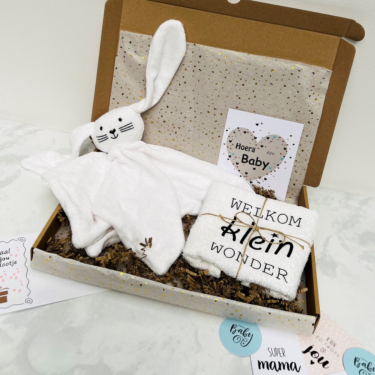 Baby brievenbus cadeau - welkom klein wonder - babyshower cadeau - kraam cadeau - zwangerschap cadeau - geboorte baby - baby cadeau - knuffel cadeau - Ggifts